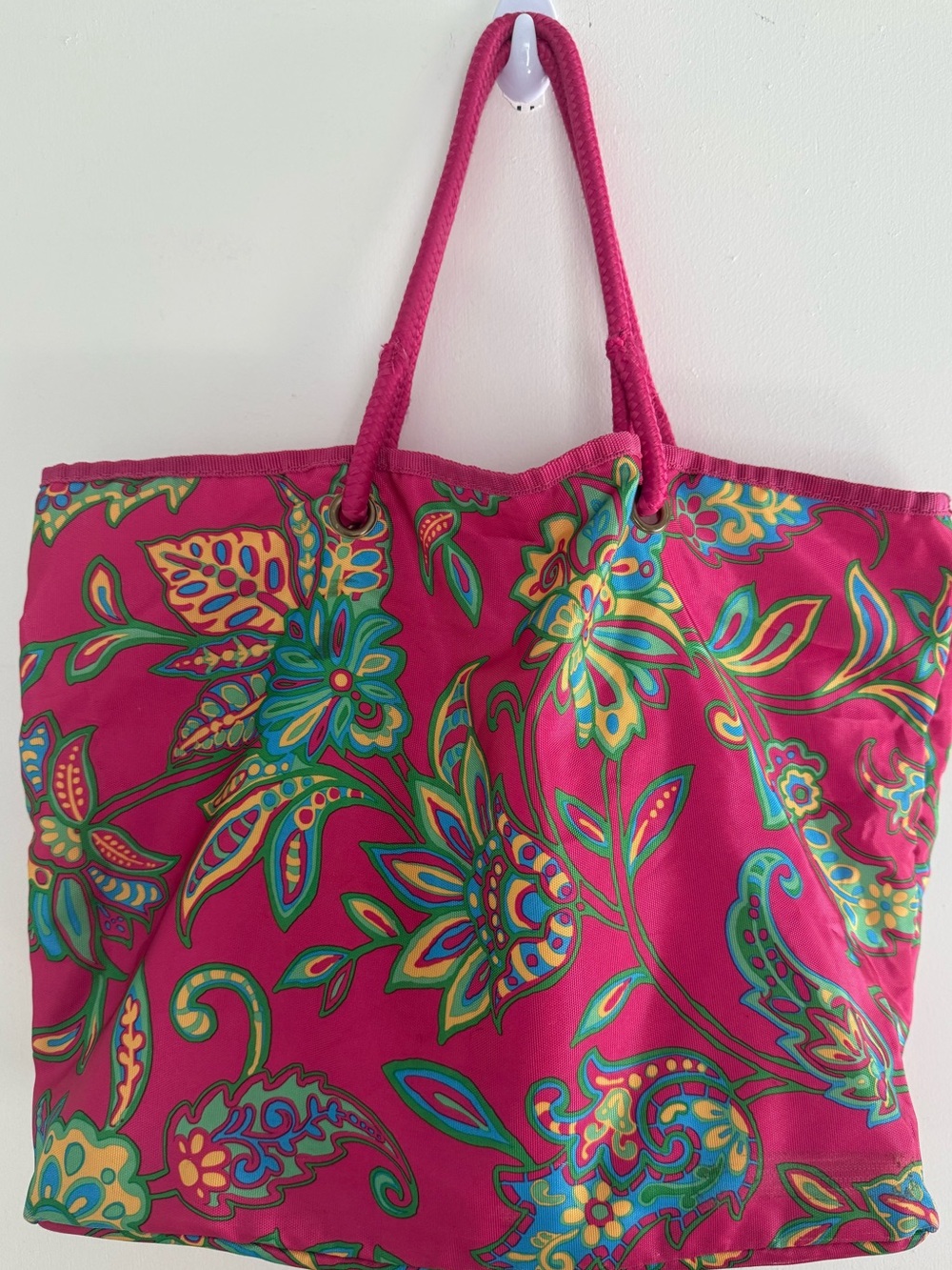 Mixed Bag Designs Pink Floral Large Tote Bag Rope Handles